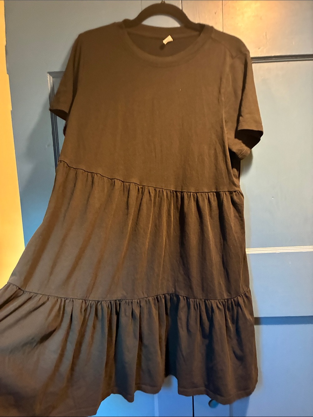 Old Navy Black Tiered Short-Sleeve Mini Dress - Picture 4 of 5